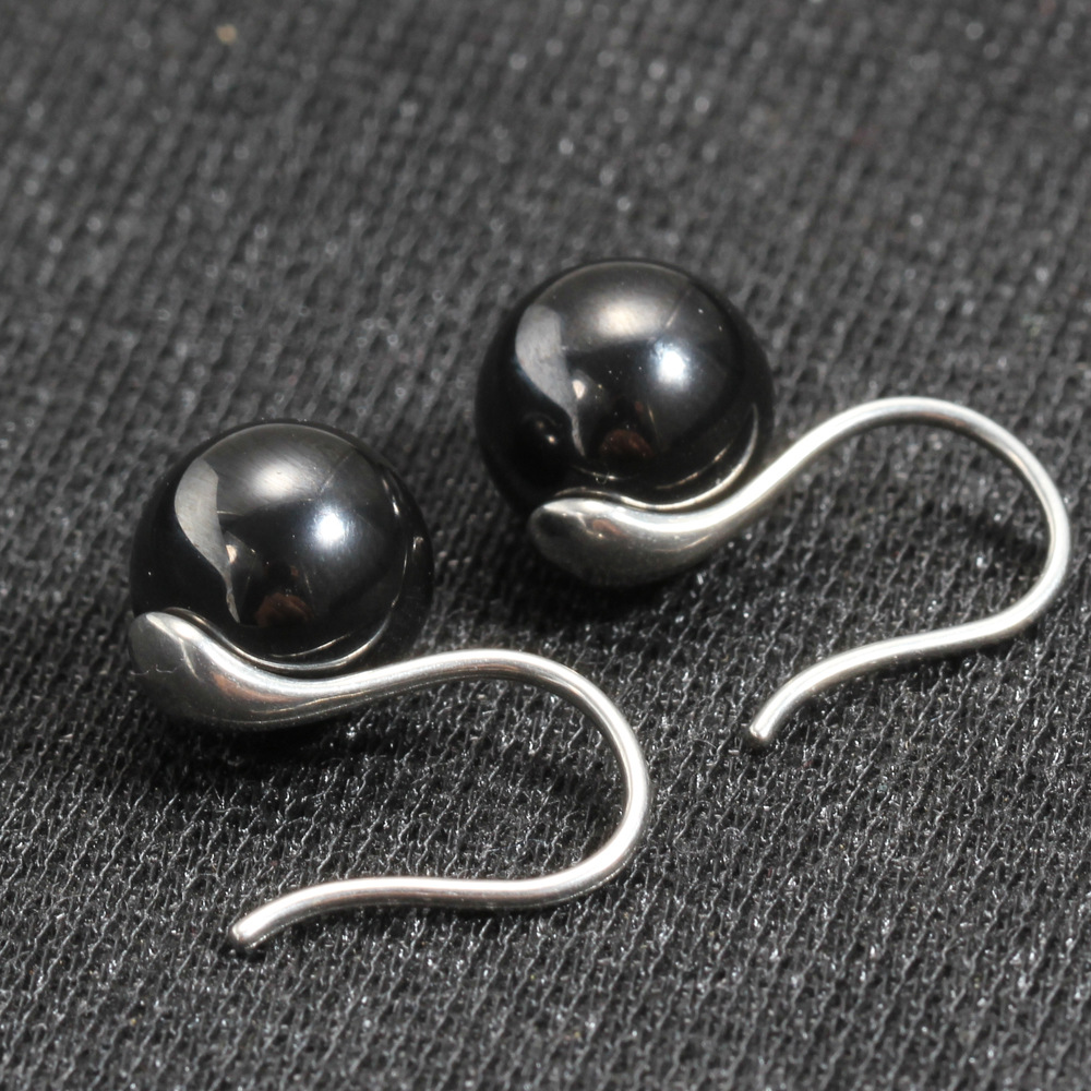 Women Dangle Ceramic Ball Steel Hook Earrings Eardrops Wedding Party Jewelry