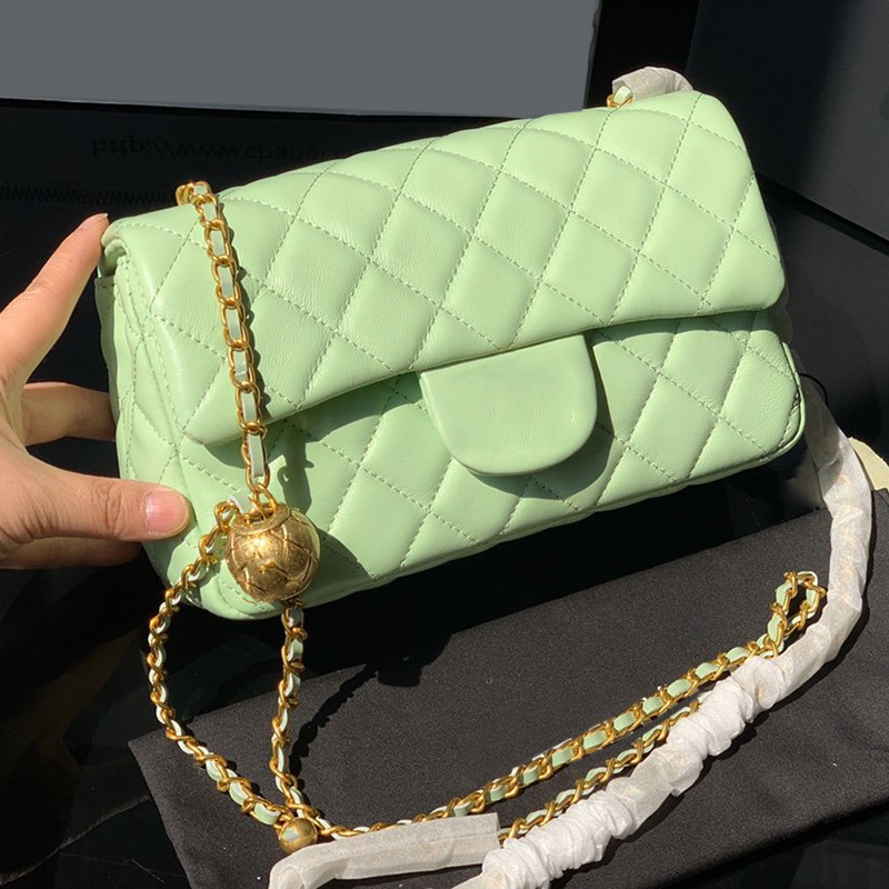 France Womens Lambskin Mini Flap Lambskin Bags Quilted 18cm/20cm Green Genuine Leather Matelasse Crush Gold Ball Adjustable Shoulder Strap Designer Sac Handbags, Box
France Womens Lambskin Mini Flap Lambskin Bags Quilted 18cm/20cm Green Genuine Leather Matelasse Crush Gold Ball Adjustable Shoulder Strap Designer Sac Handbags, Box