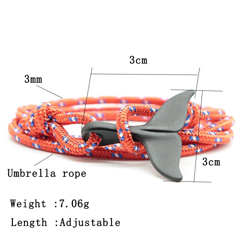 Charm Bracelets 2021 Fashion Paracord Men Women Adjustable Lucky Red Braslet Easy Hook Tail Braclet Hiphop Rock Jewelry Pulsera