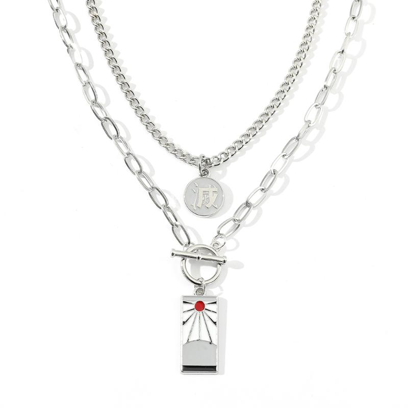 Pendant Necklaces Creative Anime Demon Slayer Kamado Tanjirou Double Chain Necklace Men And Women Trendy Clothing Accessories Gifts
Pendant Necklaces Creative Anime Demon Slayer Kamado Tanjirou Double Chain Necklace Men And Women Trendy Clothing Accessories Gifts
