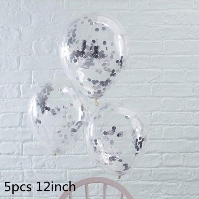 36inch Silver Confetti Balloon Blue White Latex Romantic Theme Wedding Birthday Party Decoration Boy Baby Shower