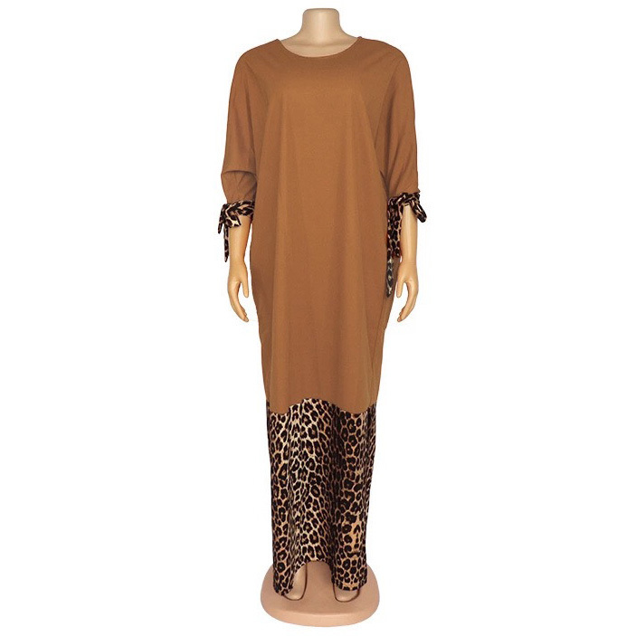 Long Maxi Dress African Dresses For Women Yellow Leopard Print Patchwork Loose Floor Length Elegant Evening Night Party Vestidos 210510