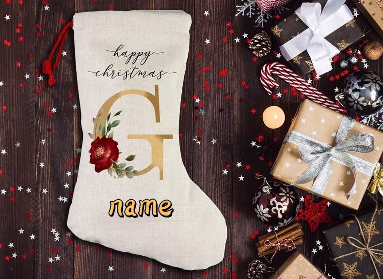 DIY Sublimation Blank Bags Printing Linen Stockings Christmas Decoration Socks Halloween Advertising Drawstring Sock Santa Sack Large Gift Kids Person