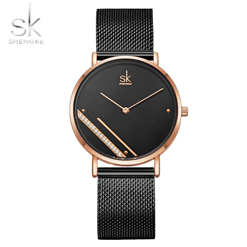 Wristwatches SK Luxury Ladies Watch SHENGKE Fashion Simple Watches Womes Crystal Quartz Women Clock Relogio Feminino Montre Femme, Black
Wristwatches SK Luxury Ladies Watch SHENGKE Fashion Simple Watches Womes Crystal Quartz Women Clock Relogio Feminino Montre Femme, Black