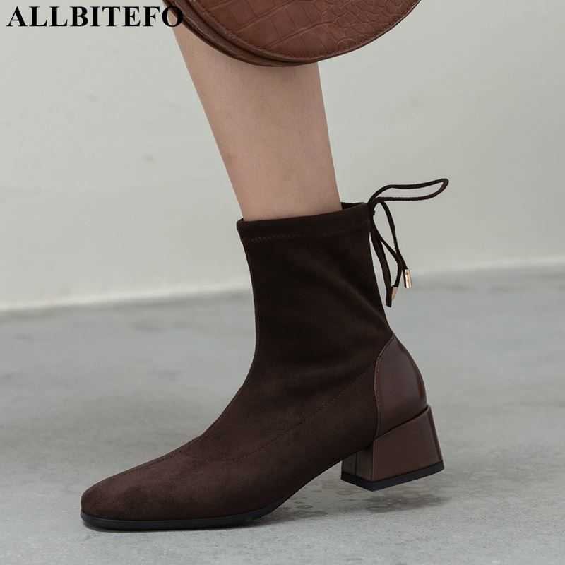 ALLBITEFO comfortable flock Elastic material women boots autumn fashion sexy women's high heel shoes ankle boots motocycle boots 210611, As picture
ALLBITEFO comfortable flock Elastic material women boots autumn fashion sexy women's high heel shoes ankle boots motocycle boots 210611, As picture