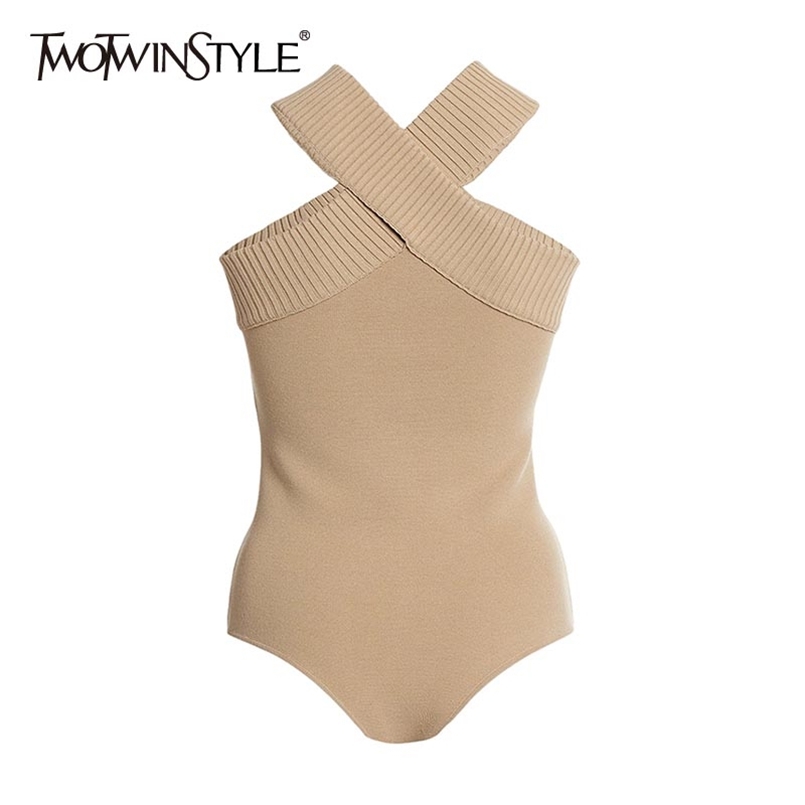 Sexy Cross Bodysuit For Women Sleeveless High Waist Slim Knitted Jumpsuits Female Fashion Clothing Style 210521, Beige
Sexy Cross Bodysuit For Women Sleeveless High Waist Slim Knitted Jumpsuits Female Fashion Clothing Style 210521, Beige