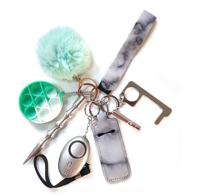 15 Colors Defense Keychain Set Alarm Hand Sanitizer Wrist Strap Lipstick Keychains Stick Bottle Opener for Self-defense Keyring BY1681
15 Colors Defense Keychain Set Alarm Hand Sanitizer Wrist Strap Lipstick Keychains Stick Bottle Opener for Self-defense Keyring BY1681