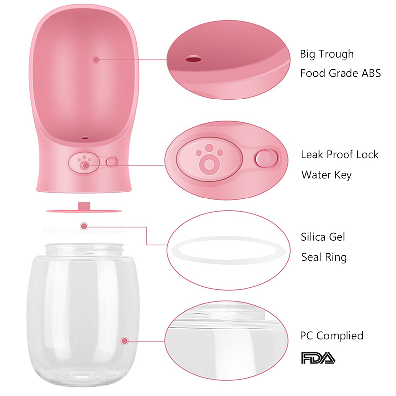 Pet Water Bottle Dog Cat Portable Travel Cups Outdoor Feeder Water Drinking Bowl 350/550ML Small Large Dogs Pet Products