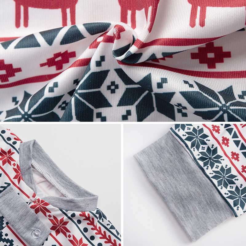 Christmas Family Matching Pajamas Set Mother Father Kids Matching Clothes Family Look Outfit Baby Girl Rompers Sleepwear Pyjamas 211020