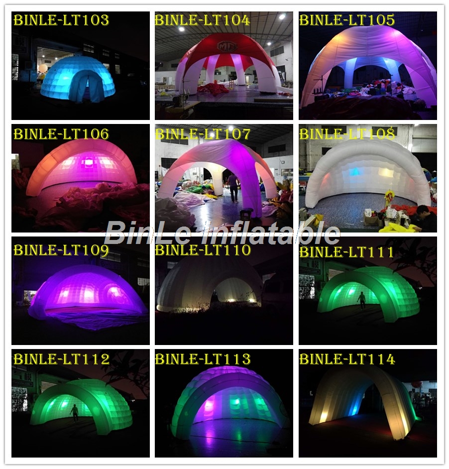Giant tent And Shelters 5m White Inflatable Igloo tents With LED Lighting Dome Party Air For Event Show