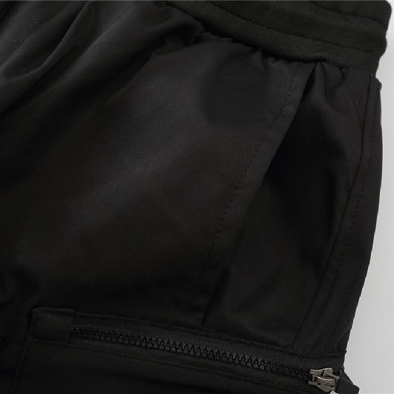 Streetwear Sweatpants Men Cargo Pants Big Pocket Zipper High Street Elastic Waist Loose Solid Casual Pant TFull Length Trousers Men's