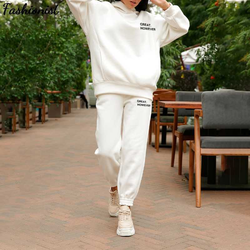 Letter Printed Women' Fleece Tracksuit Hoodies Hooded Oversized Long Sleeve Suit 2 Piece Set Female Sport Pants Lady Set 210709, Camel 01
Letter Printed Women' Fleece Tracksuit Hoodies Hooded Oversized Long Sleeve Suit 2 Piece Set Female Sport Pants Lady Set 210709, Camel 01