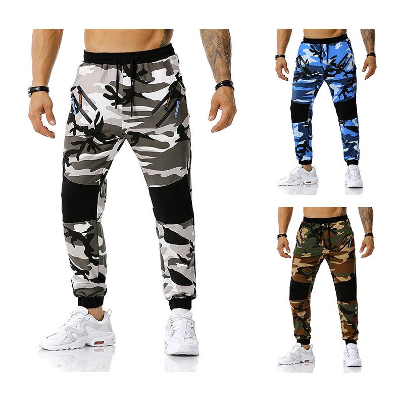 Spring And Autumn Men's Mosaic Camouflage Jogging Pants, Outdoor Sports Training Fitness Pants