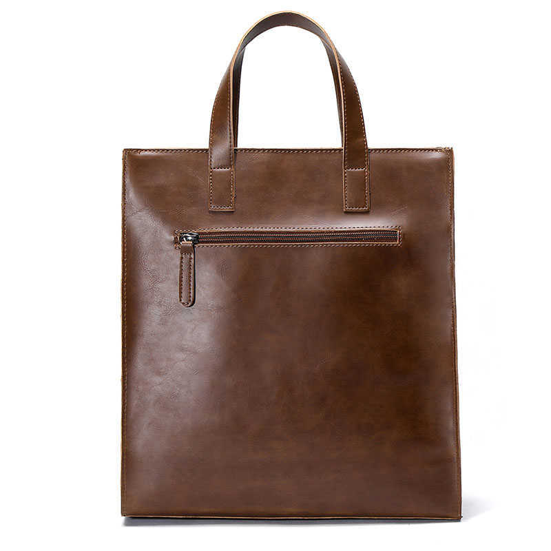 Vintage Men's Briefcase Business Office Bags Crazy horse Leather Handbag computer laptop Bag Casual maletin mujer 210809