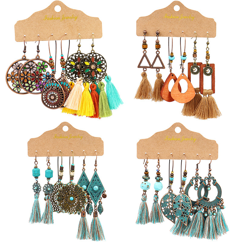 3pair/set Bohemia National style Dangle earrings Ancient Bronze Hollow Flower water drop charm ear rings hoop women fashion jewelry will and sandy
3pair/set Bohemia National style Dangle earrings Ancient Bronze Hollow Flower water drop charm ear rings hoop women fashion jewelry will and sandy