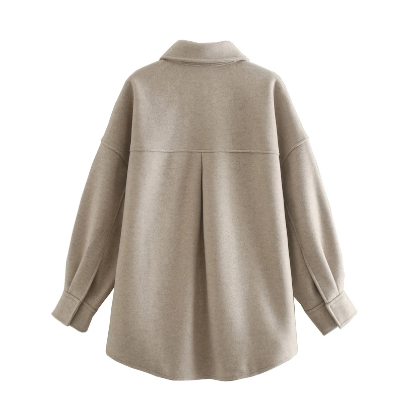Vintage Women Camel Woolen Jackets Spring-Autumn Fashion Ladies Elegant Loose Long Coats Streetwear Girls Chic Outwear 210430