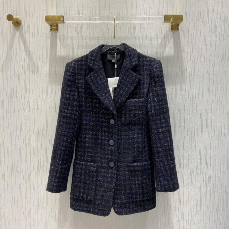 Women's Suits & Blazers Sequined Check Tweed Blazer Coat