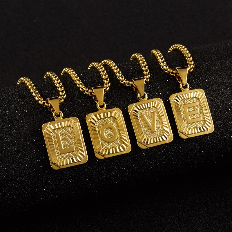 A-Z Initial Letter Square Pendant Necklace For Women Men Gold Alphabet Charm Chain Choker Jewelry Wholesale 504 Z2
A-Z Initial Letter Square Pendant Necklace For Women Men Gold Alphabet Charm Chain Choker Jewelry Wholesale 504 Z2