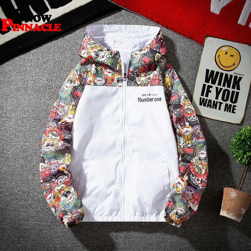 women jackets Winbreaker female Casual Hoodies Jackets Printed Clothes Woman's Hooded Windbreaker Outwear Streetwear 210524