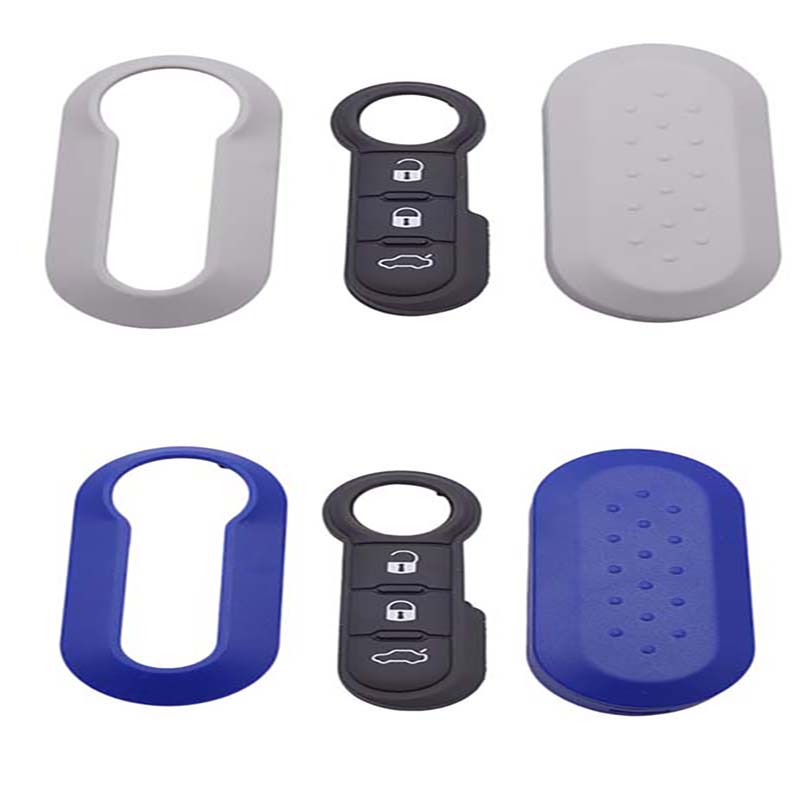 Remote Flip Car Keys Fob Case For Fiat 500 Panda Punto Bravo Replacement Cars Key Cases 3 Buttons Rubber Button Pad