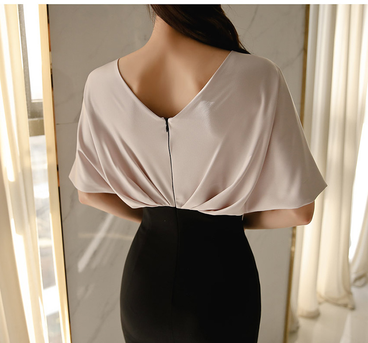 Summer Office Vestidos V-Neck Slim Bodycon Short Sleeve Women Sexy Pencil Midi Work Dresses Ladies Occasion Cloth 210519
