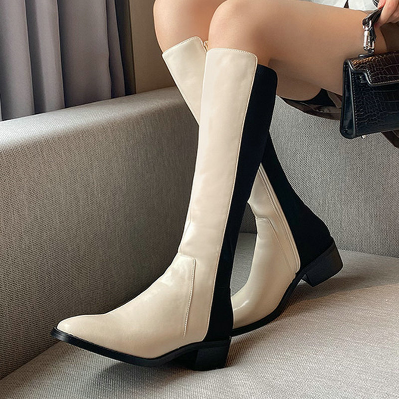 boots women knee high mixed colors cow leather warm thick heels motorcycle punk shoes woman irzy, Black
boots women knee high mixed colors cow leather warm thick heels motorcycle punk shoes woman irzy, Black