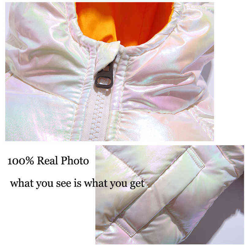 Children Girl Down Jackets Winter Baby Long Coat Boys Fashion Glossy Jackets Kids Outfit 3 4 5 6 7 8 years old 211111