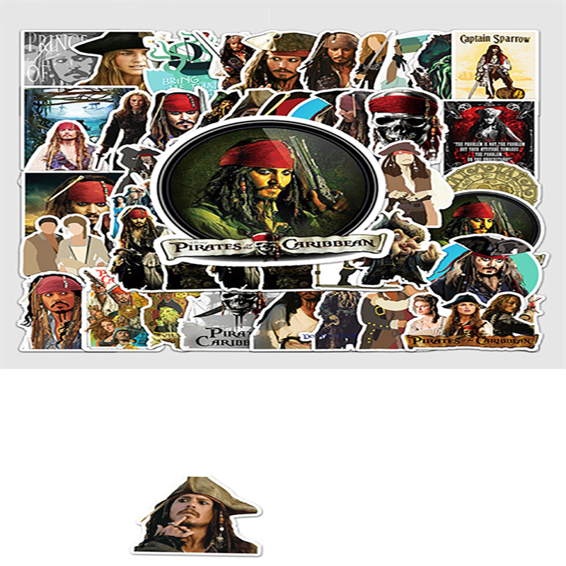 Laptop Of The Car-ibbean Graffiti Stickers DIY Personalized Movies Sticker For Tablet PC Skateboard Luggage Vehicle Home Appliance Waterproof 50 PCS