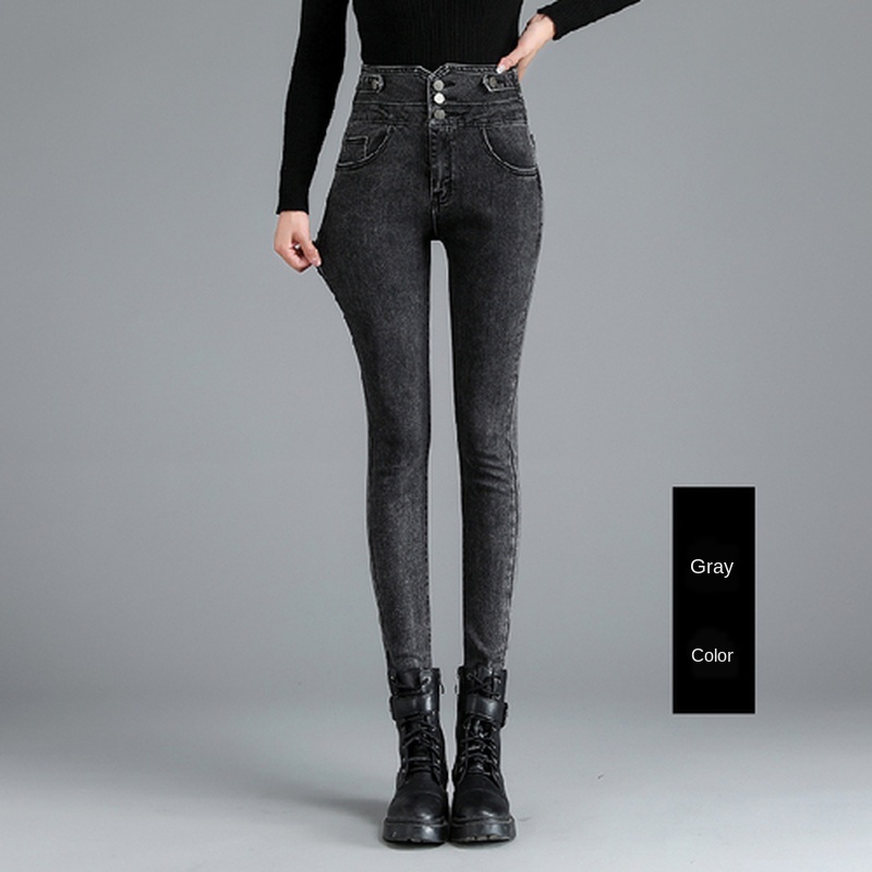 Style Woman Thin Black Jeans for Women Cotton Pantalon Denim Trousers Autumn High Waist Womens Clothing 10830 210518