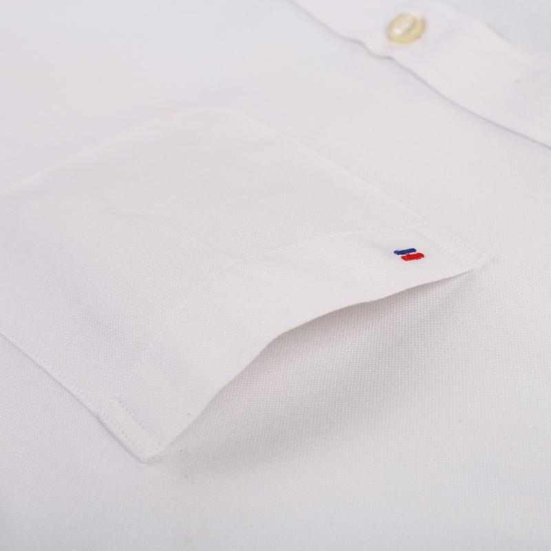 Men's Plus Size Casual Solid Oxford Dress Shirt Single Patch Pocket Long Sleeve Regular-fit Button-down Thick Shirts 220309