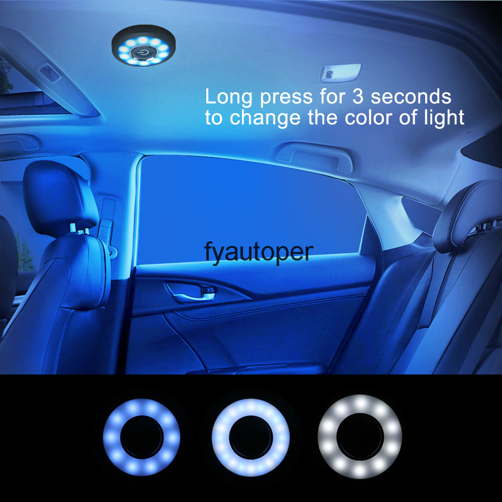 Car Backseat Ceiling Roof Light Kits Magnetic LED Night Interior Reading Square Dome Vehicle Indoor Lamp
