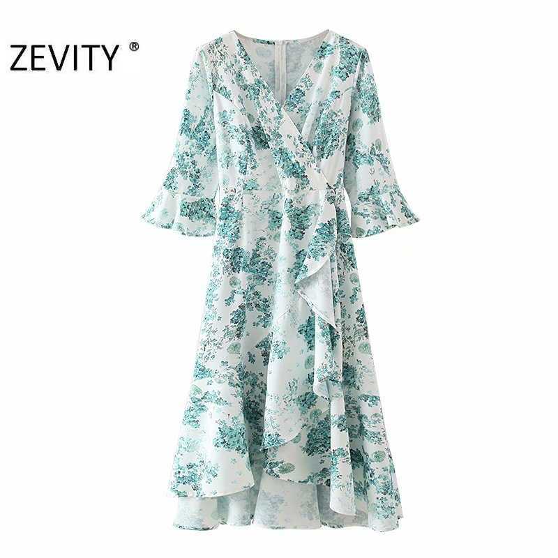 Zevity Women Fashion Cross V Neck Floral Print Autumn Midi Dress Female Flare Sleeve Irregular Ruffles Bow Sashes Vestido DS4578 210603, As pic ds4578gl
Zevity Women Fashion Cross V Neck Floral Print Autumn Midi Dress Female Flare Sleeve Irregular Ruffles Bow Sashes Vestido DS4578 210603, As pic ds4578gl