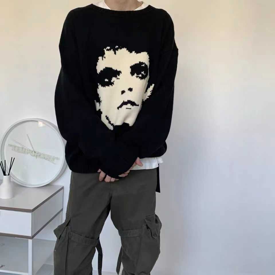 rich fashion second melancholy erds generation archive lou reed head disappeared wool short sweater, Black
rich fashion second melancholy erds generation archive lou reed head disappeared wool short sweater, Black