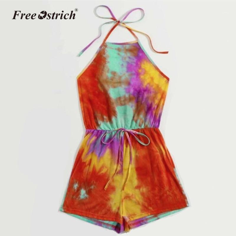 Free Ostrich Women Sexy Halter O-neck Backless Playsuit Rainbow Tie-dye Printed Summer Sleeveless One Piece Jumpsuit Beachwear Women's Jumps, Blue
Free Ostrich Women Sexy Halter O-neck Backless Playsuit Rainbow Tie-dye Printed Summer Sleeveless One Piece Jumpsuit Beachwear Women's Jumps, Blue