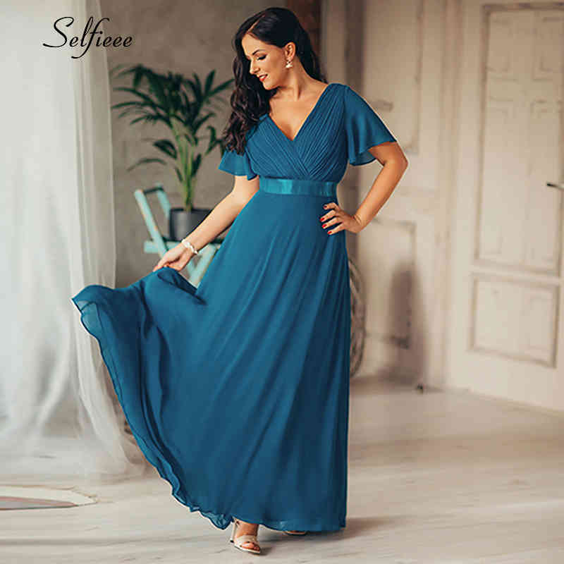 New Summer Women Dress Plus Size S-9XL Elegant A Line V Neck Short Maxi Sleeve Beach Dresses Boho Long Party Dress Robe Femme 210409