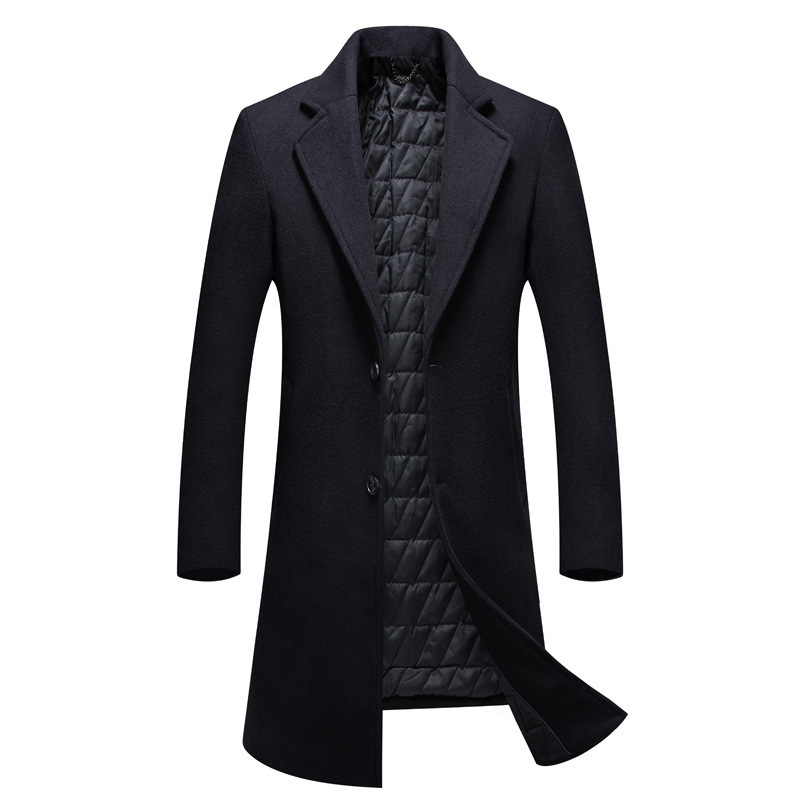 BOLUBAO Men Winter Wool Coat Men's Winter Casual Solid Color Slim Fit Wool Blends Woolen Pea Coat Male Trench Coat Overcoat 210518