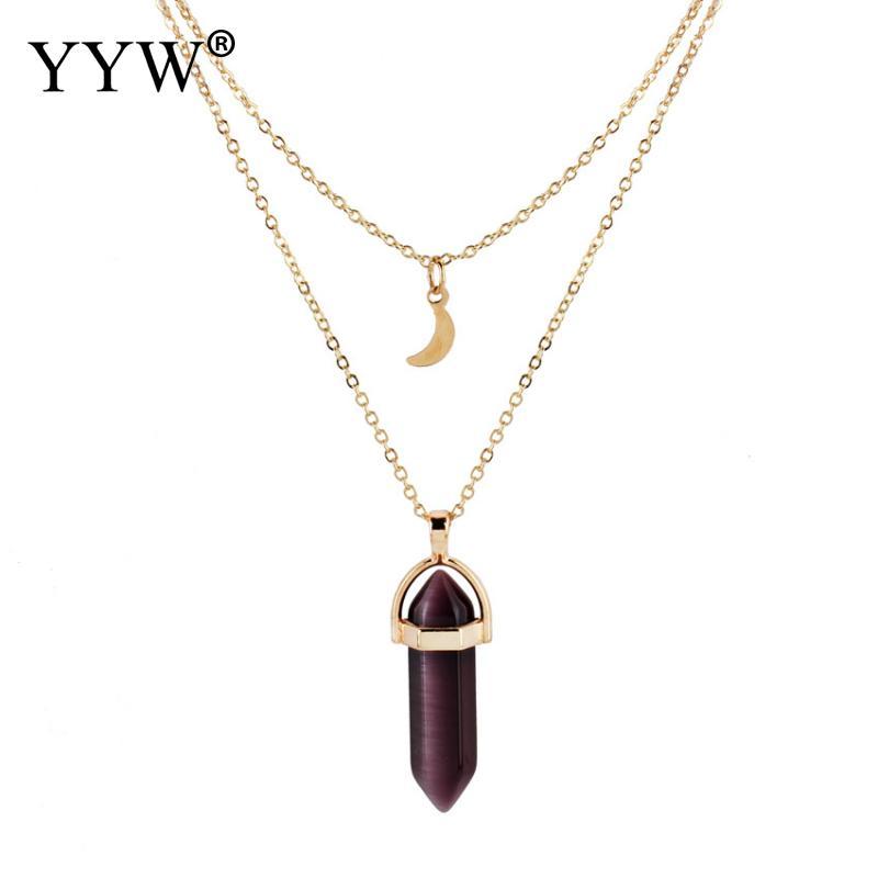 Crystal Pendant Necklace Quartz Necklaces Natural Stone Hexagonal Column Purple Opal Pendants For Women Fashion Jewelry, Silver
Crystal Pendant Necklace Quartz Necklaces Natural Stone Hexagonal Column Purple Opal Pendants For Women Fashion Jewelry, Silver