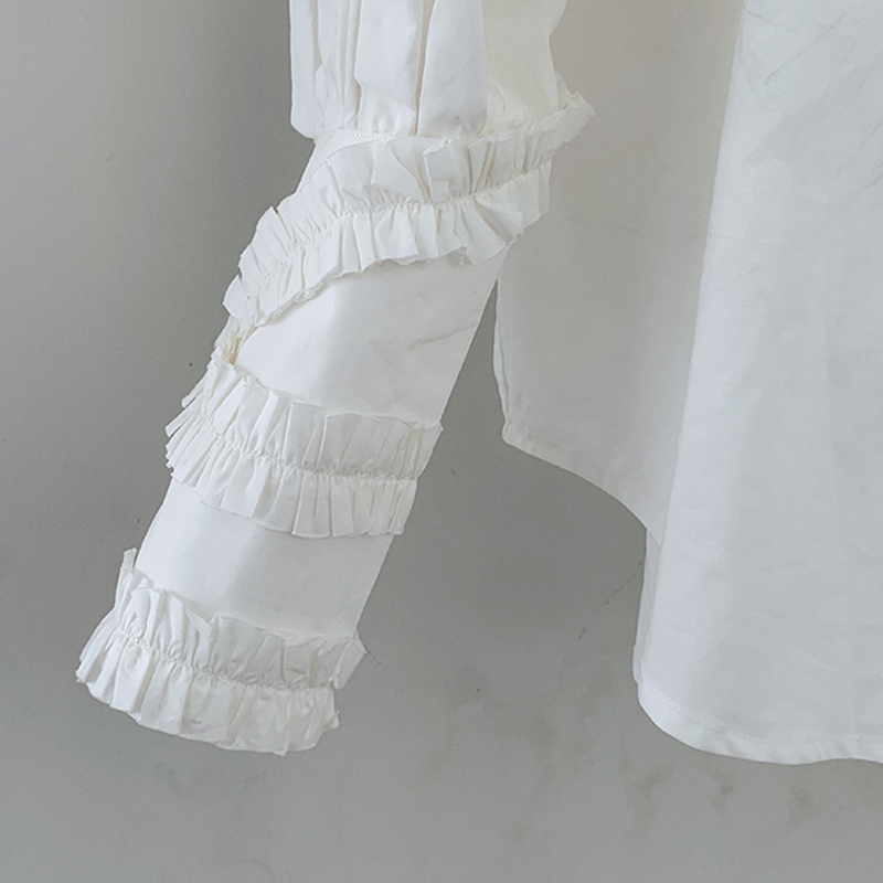 Minimalist White Shirt For Women Lapel Long Sleeve Casual Loose Blouse Female Fashion Spring Clothes 210524