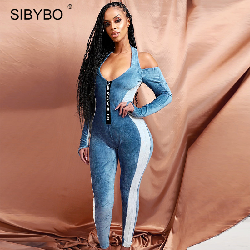 SIBYBO Sexy V Neck Bodycon Jumpsuits Women Rompers Autumn Velvet Backless Long Sleeve Jumpsuit Hot Letter Zipper Sporty Overalls
SIBYBO Sexy V Neck Bodycon Jumpsuits Women Rompers Autumn Velvet Backless Long Sleeve Jumpsuit Hot Letter Zipper Sporty Overalls