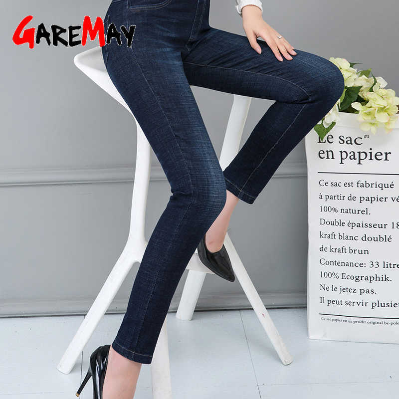 Winter Women's Jeans Velvet With High Waist Elastic Stretch Denim Pants Skinny Warm For Women Tight Plus Size 210922