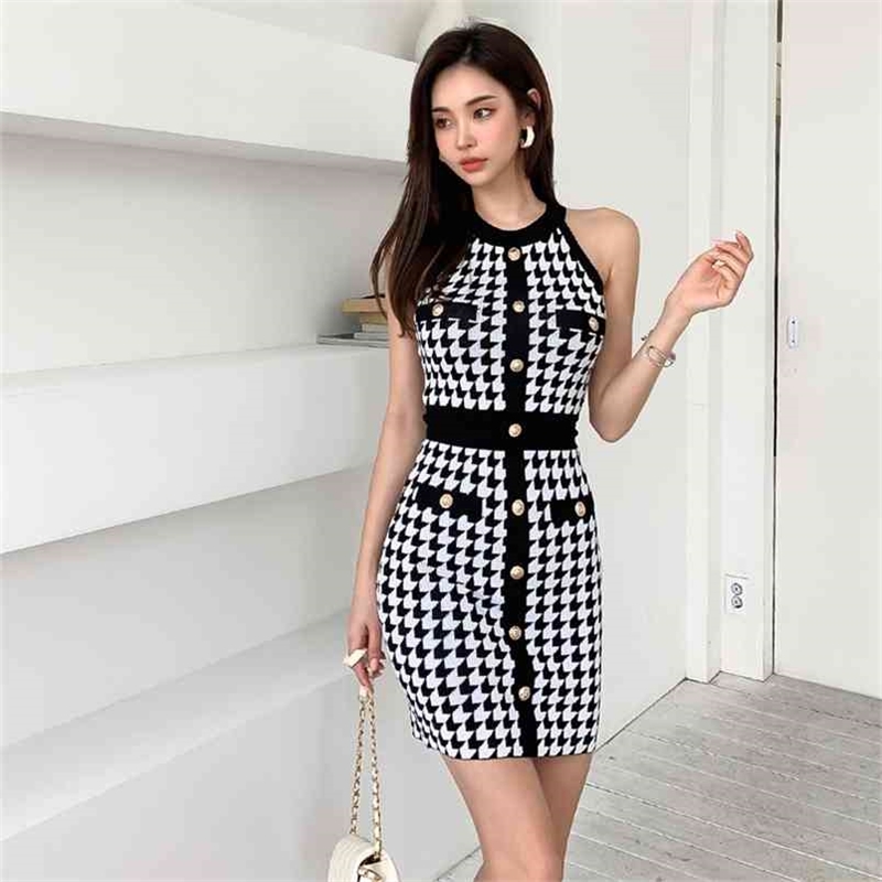 Vintage Slim Halter Neck plaid print Sexy Summer Knitted Bodycon midi pencil Dress Women tank sundress Party Mini dress 210603, Picture color
Vintage Slim Halter Neck plaid print Sexy Summer Knitted Bodycon midi pencil Dress Women tank sundress Party Mini dress 210603, Picture color