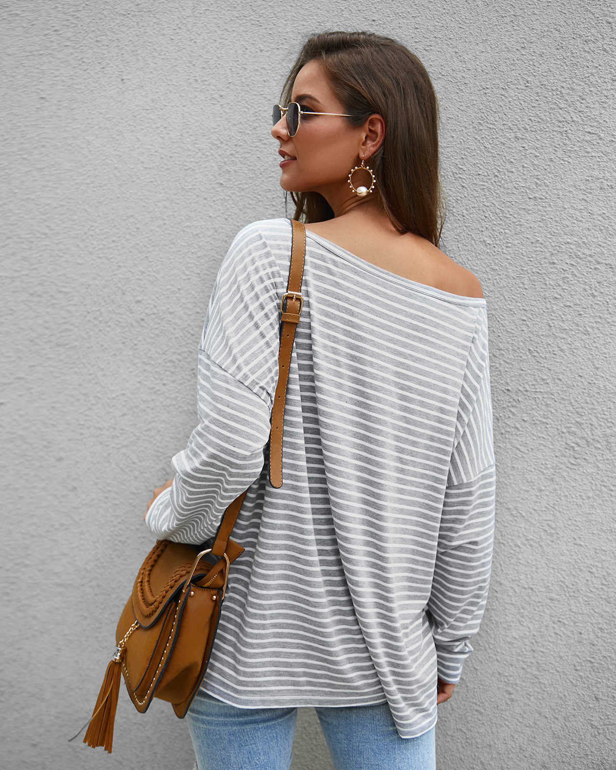 Vintage Striped Women Blouses Casual Loose O-Neck Long Sleeve Harajuku Shirt Plus Size W908 210526