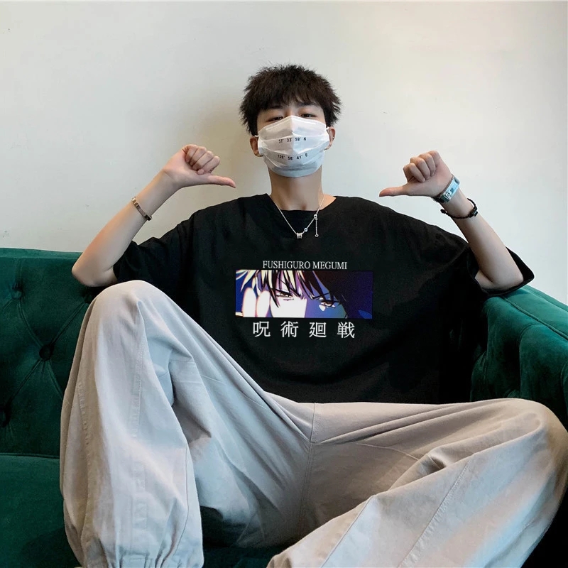 Anime Clothes Graphic Printing Jujutsu Kaisen Tee Japanese Vintage Manga Tops Men Women Hip hop Cartoon Fushiguro Megumi T Shirt, White 
Anime Clothes Graphic Printing Jujutsu Kaisen Tee Japanese Vintage Manga Tops Men Women Hip hop Cartoon Fushiguro Megumi T Shirt, White