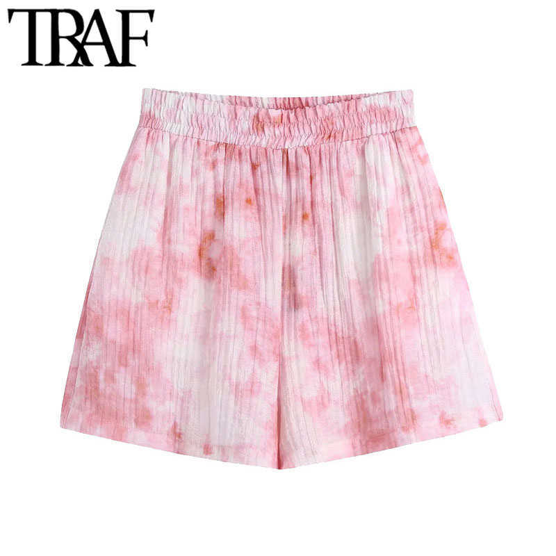 TRAF Women Chic Fashion Side Pockets Tie-dye Print Shorts Vintage High Elastic Waist Female Short Pants Mujer 210611, As picture
TRAF Women Chic Fashion Side Pockets Tie-dye Print Shorts Vintage High Elastic Waist Female Short Pants Mujer 210611, As picture