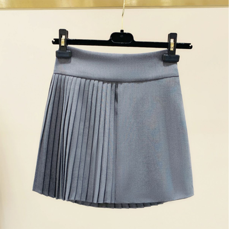 Free Irregular Pleated Skirt Women's Summer High Waist A-line White Fashion Elegant Ladies Hakama 210524