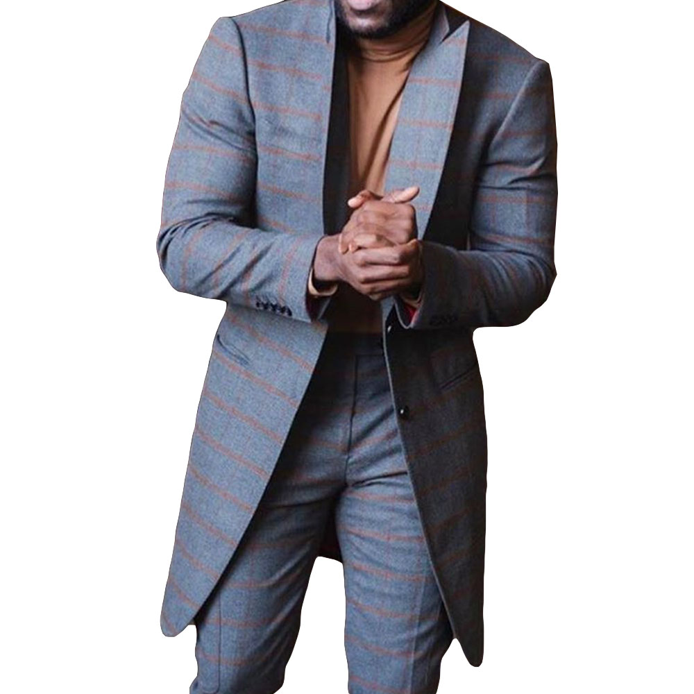 Two-Pieces Business Casual Coat&Pant Single Breasted Men Suits Slim Fit Groom Coats Tailored Work Wear