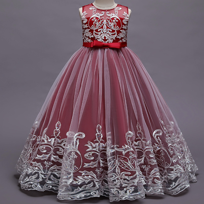 Lovely Tulle Royal Blue Flower Girl Dresses for Weddings High Neck Sleeves Sweep Train 3D Floral Applique Communion Dress Girls Pageant Gowns