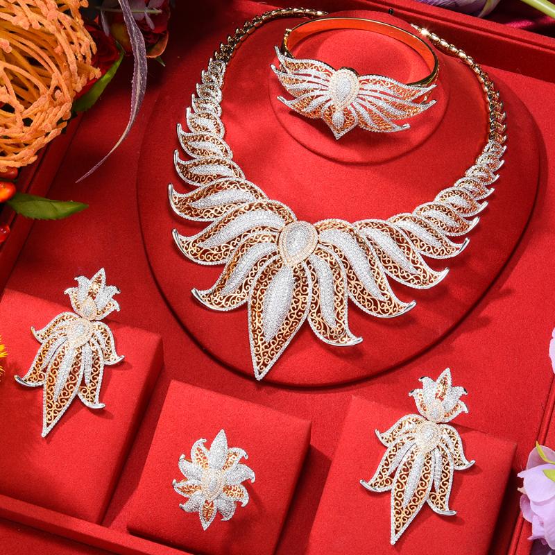 Earrings & Necklace Soramoore 4PCS Luxury African Jewelry Sets For Women Wedding Party Zircon Crystal Dubai Bridal, As pic
Earrings & Necklace Soramoore 4PCS Luxury African Jewelry Sets For Women Wedding Party Zircon Crystal Dubai Bridal, As pic