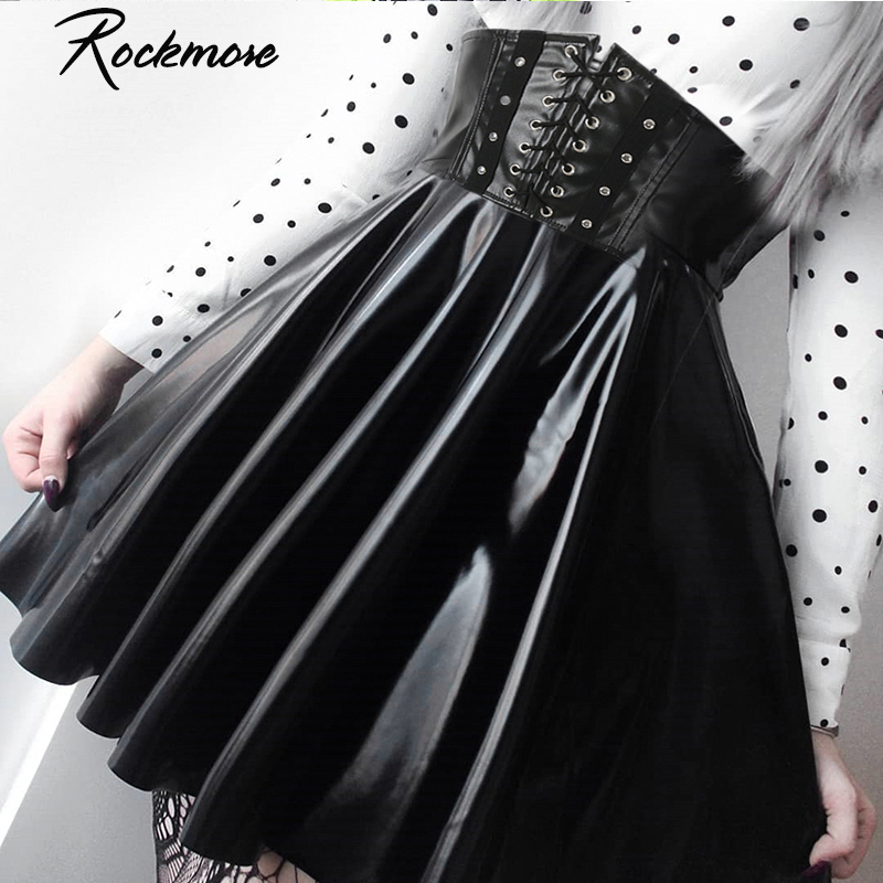 Rockmore PU Leather Nightclub A-Line Mini Skirt Women Zipper Gothic Punk Style High Waist Sexy Micro Above Knee Skirts Womens, Black
Rockmore PU Leather Nightclub A-Line Mini Skirt Women Zipper Gothic Punk Style High Waist Sexy Micro Above Knee Skirts Womens, Black