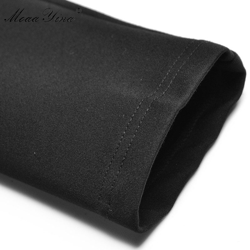 Autumn Women Dress Beaded turn-down collar Rose Embroidery drilling Black Slim Package hip Elegant Mermaid Dresses 210524